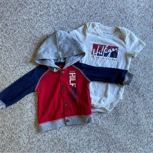 5/$25 Tommy Hilfiger Baby Hoodie and Onesie Bundle